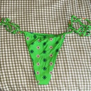 Frankie's Bikinis Green Floral Bikini Bottom